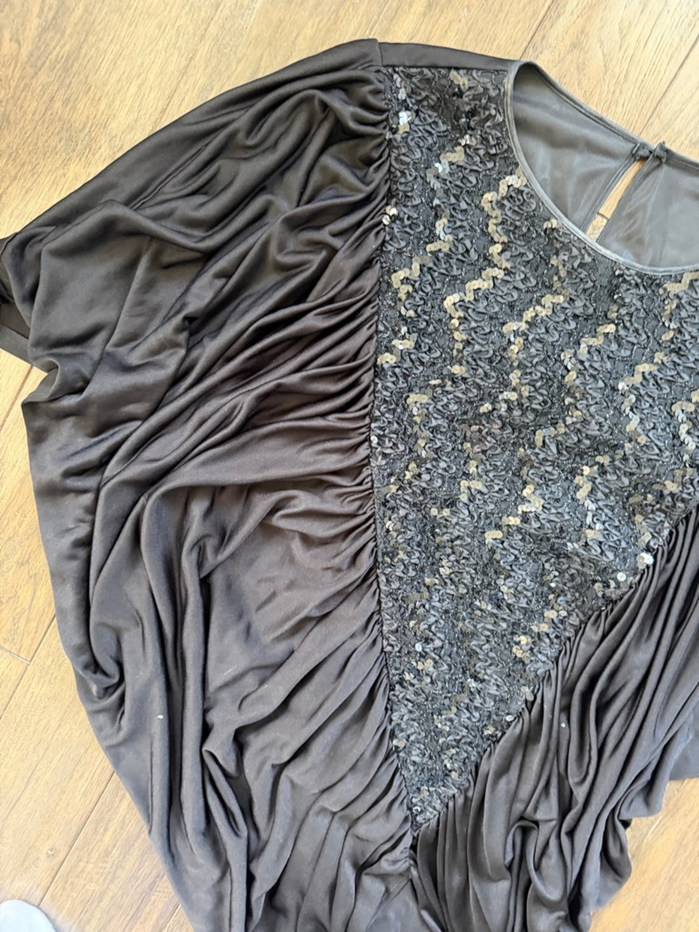 Vintage Black Sequin butterfly Top - Picture 4 of 5